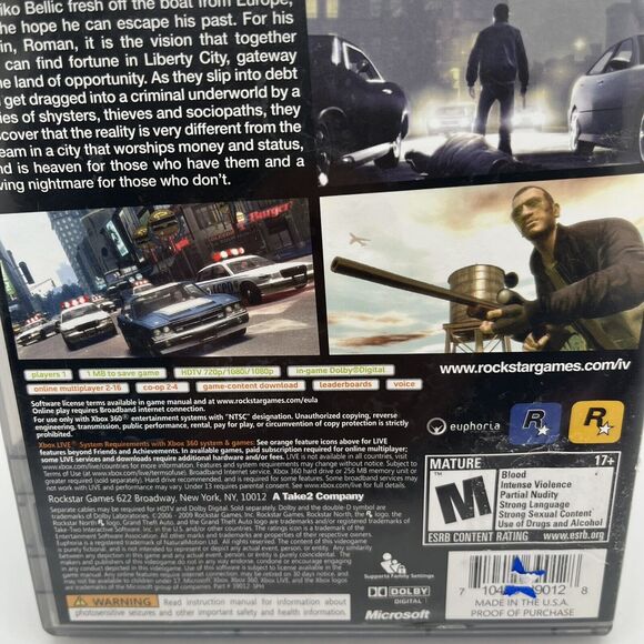 Grand Theft Auto IV GTA 4 Microsoft Xbox 360 COMPLETE CIB W/MAP GREAT CONDITION - Picture 4 of 11